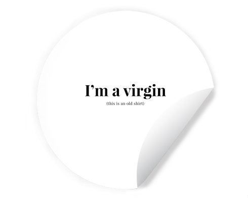 Samolepky kruh I'm a virgin