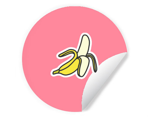 Samolepky kruh Banán samolepka