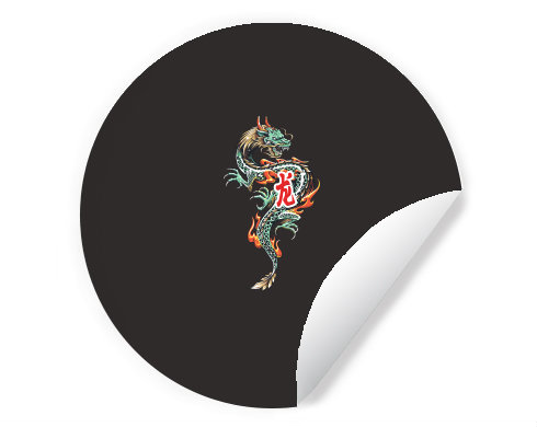Samolepky kruh Čínský drak
