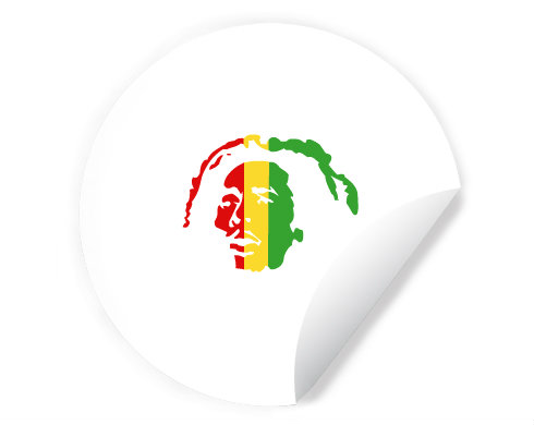 Samolepky kruh Bob Marley