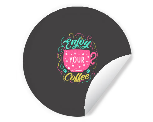 Samolepky kruh Enjoy your coffee