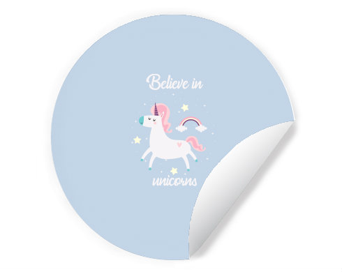 Samolepky kruh Believe in unicorns