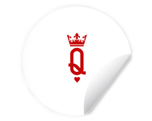 Samolepky kruh Q as queen