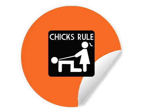 Samolepky kruh Chicks rule