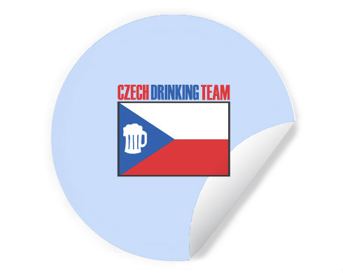 Samolepky kruh Czech drinking team