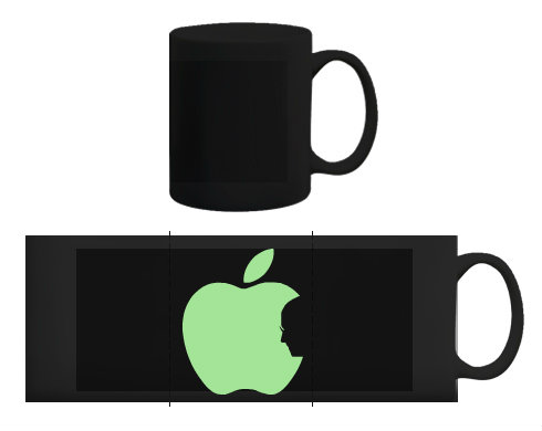 Černý hrnek Apple Jobs