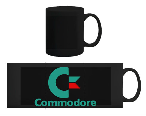 Černý hrnek Commodore