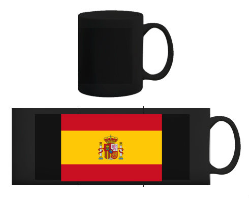 Černý hrnek Španělská vlajka