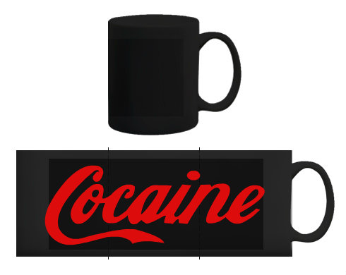 Černý hrnek Cocaine