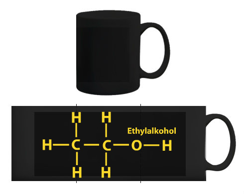Černý hrnek Ethylalkohol