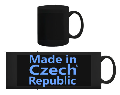 Černý hrnek Made in Czech republic