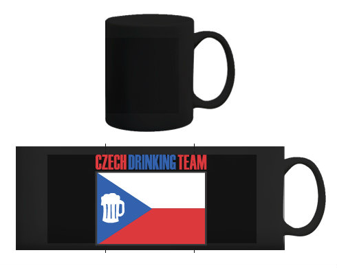 Černý hrnek Czech drinking team
