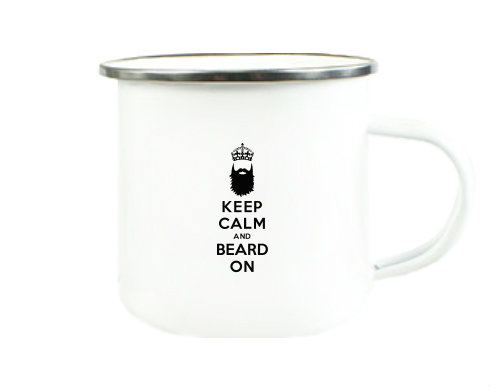 Plechový hrnek Keep calm beard