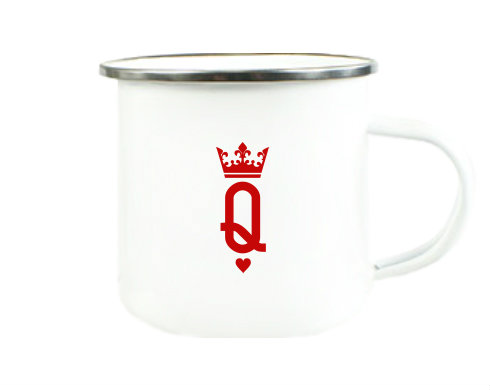 Plechový hrnek Q as queen