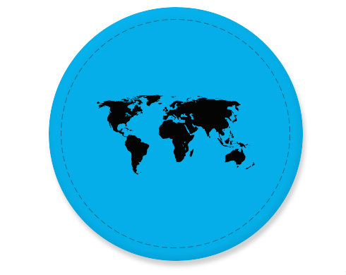 Placka magnet Mapa světa