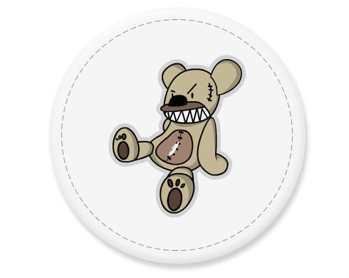 Placka magnet Angry teddy