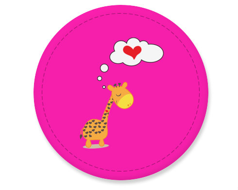 Placka magnet Zamilovaná žirafa