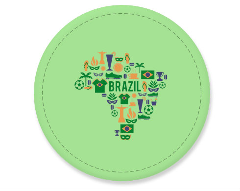 Placka magnet Mapa Brazílie