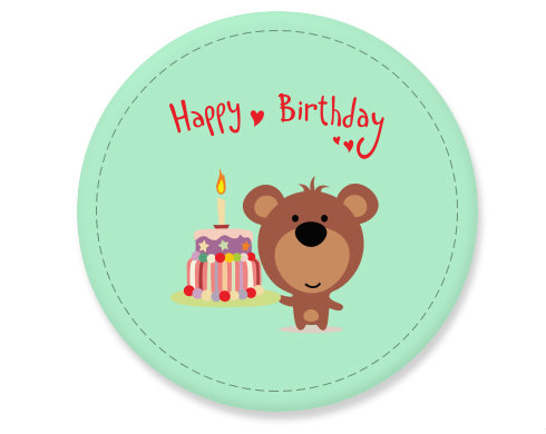 Placka magnet Happy Birthday Bear
