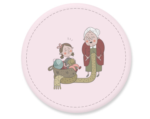 Placka magnet Babička s vnučkou