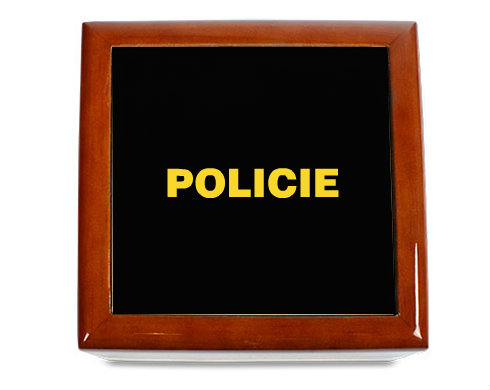 Dřevěná krabička Policie