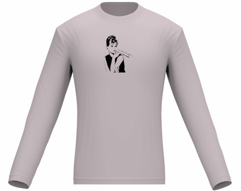 Pánské tričko dlouhý rukáv Audrey Hepburn