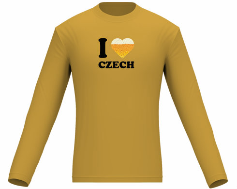 Pánské tričko dlouhý rukáv I love czech beer