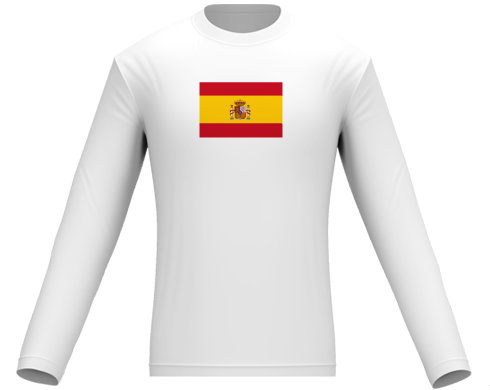 Pánské tričko dlouhý rukáv Španělská vlajka