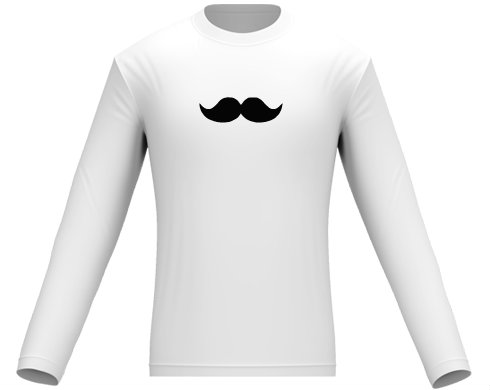 Pánské tričko dlouhý rukáv moustache