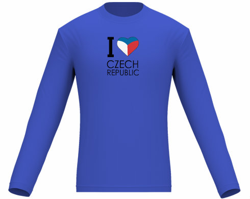 Pánské tričko dlouhý rukáv I love Czech republic
