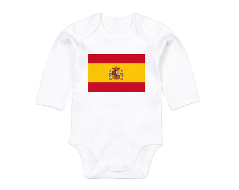Dětské body dlouhý rukáv BIO Španělská vlajka