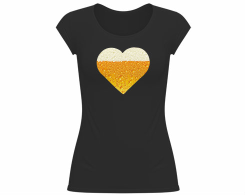 Dámské tričko velký výstřih Pivní srdce