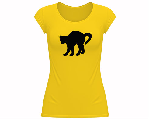 Dámské tričko velký výstřih Kočka - Čiko