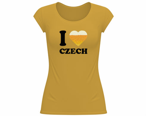 Dámské tričko velký výstřih I love czech beer