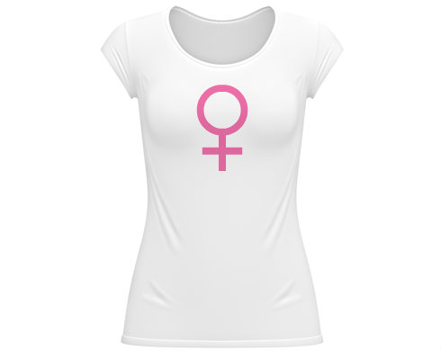 Dámské tričko velký výstřih Žena pohlaví symbol