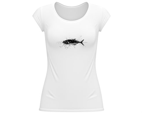 Dámské tričko velký výstřih Ryba