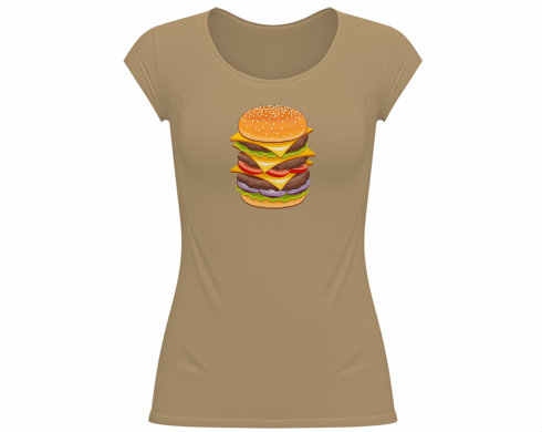Dámské tričko velký výstřih Hamburger