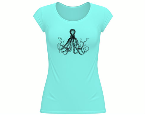 Dámské tričko velký výstřih Chobotnice