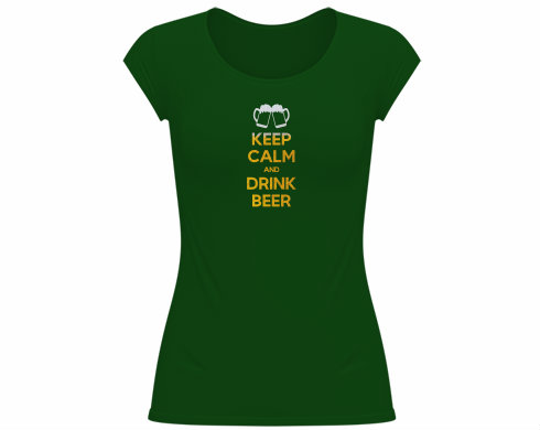 Dámské tričko velký výstřih Keep calm and drink beer