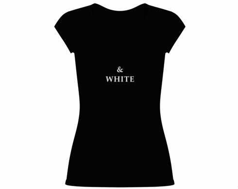 Dámské tričko velký výstřih black & white