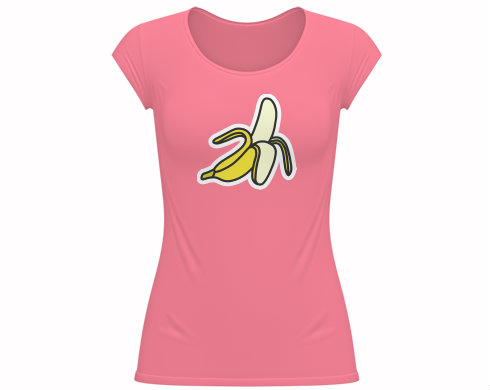 Dámské tričko velký výstřih Banán samolepka