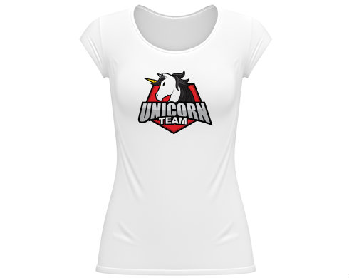 Dámské tričko velký výstřih Unicorn team