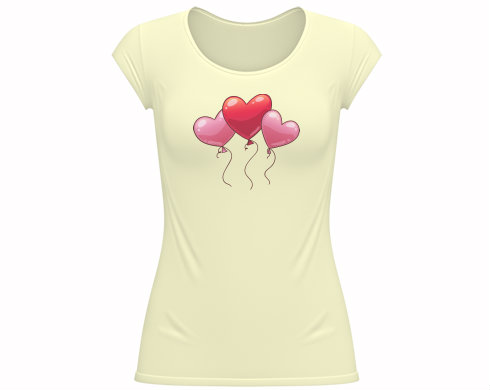 Dámské tričko velký výstřih heart balloon