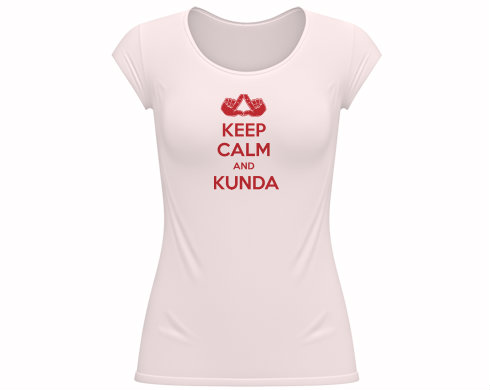 Dámské tričko velký výstřih Keep calm and Kunda