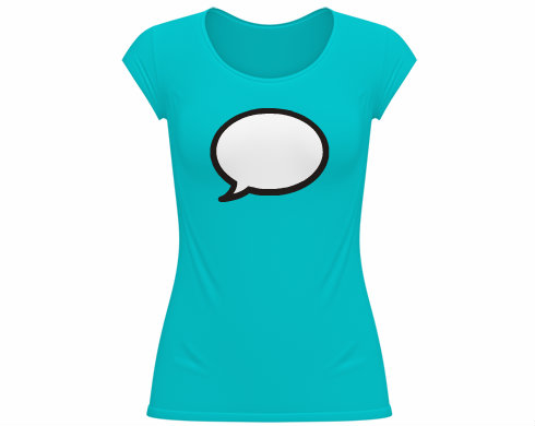 Dámské tričko velký výstřih Talk - bublina