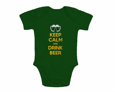 Dětské body krátký rukáv premium Keep calm and drink beer