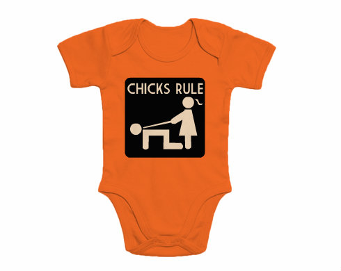Dětské body krátký rukáv premium Chicks rule