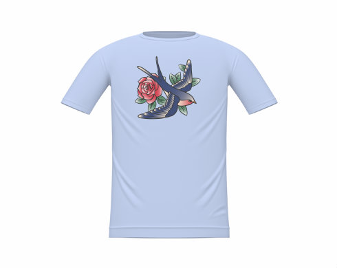Dětské tričko Ptáček s růží