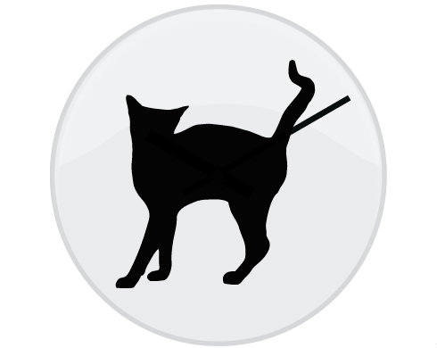 Hodiny skleněné Kočka - Líza