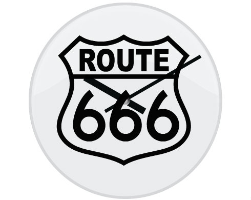 Hodiny skleněné route666